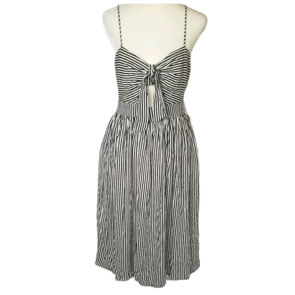 Zara | Dresses | Zara Black And White Striped Sundress With Cutout | Poshmark